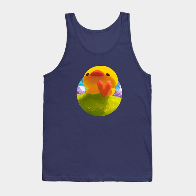 Giant Kaiju Ducky Stampeding through a Meadow Tank Top by vooolatility